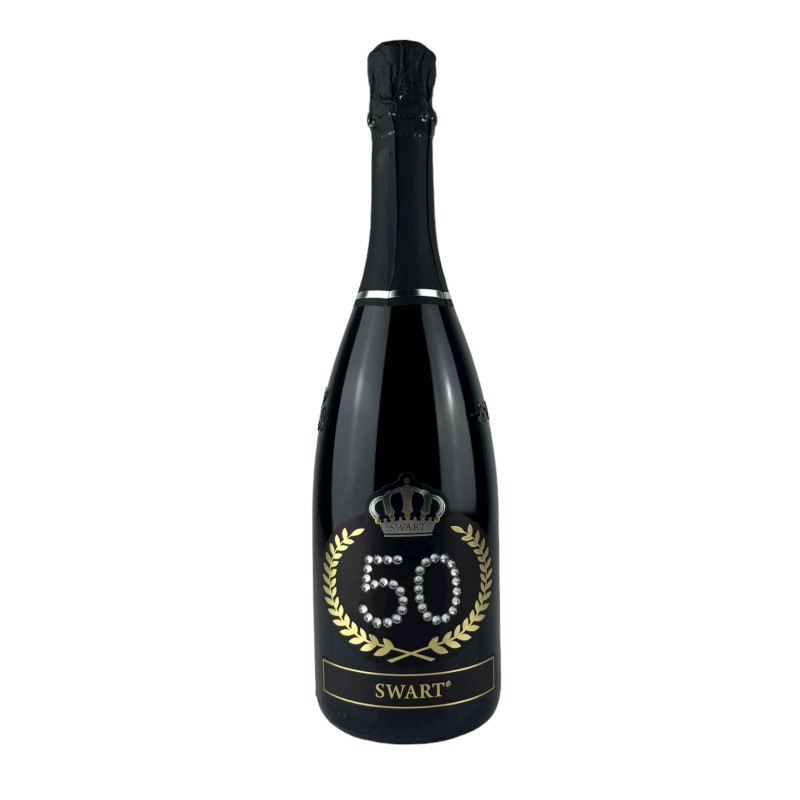 Bottiglia personalizzata per Compleanno 50 anni Etichetta con cristalli