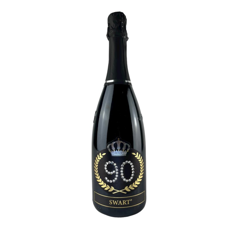 Bottiglia personalizzata per Compleanno 80 anni Etichetta con cristalli