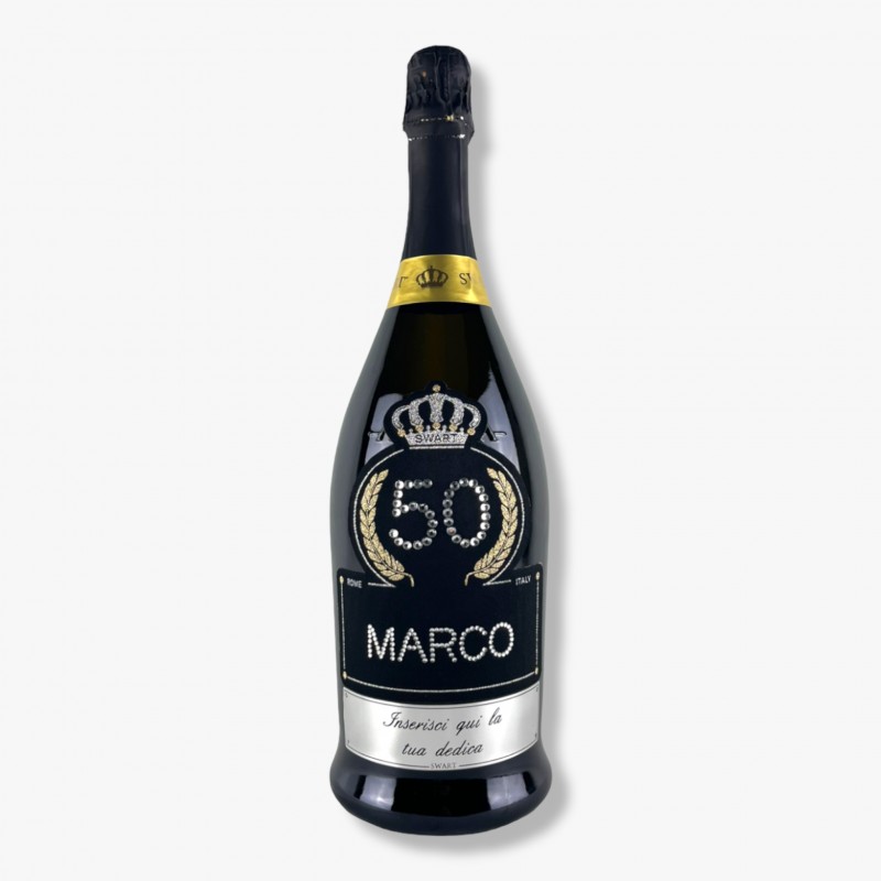 Bottiglia Magnum 1,5L con etichetta personalizzabile con cristalli per  compleanno