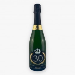 Crystal Black Paper 0,75L per Compleanno 30 anni - Bottiglia con Swarovski