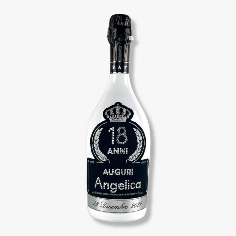 Bottiglia Imperiale White 0,75L per Compleanno con Nome e Dedica -  Bottiglia con Swarovski 