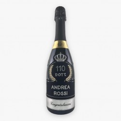 Imperiale Black 0,75L per Laurea con Voto e Dedica - Bottiglia con Cristalli
