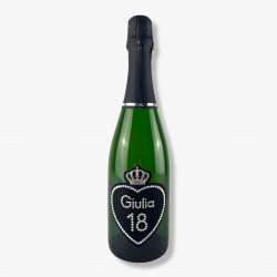 Bottiglia More Love personalizzabile per Compleanno - Età Nome con Cristalli 0,75L