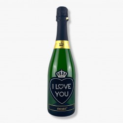 Bottiglia personalzzata I Love You Black 0,75L con Swarovski