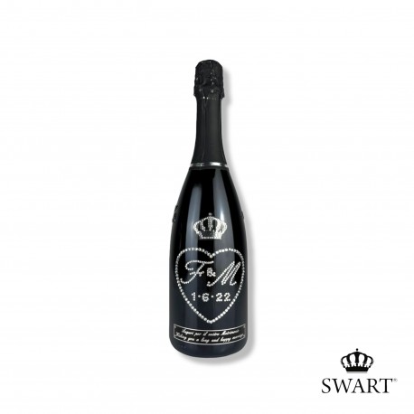 Diamond Black Love 0,75 L per Sposi - Bottiglia con Swarovski