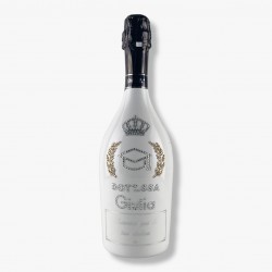Bottiglia Diamond Imperiale white personalizzabile per laurea cristalli su vetro 0.75L con Tocco