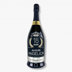 Bottiglia Imperiale Personalizzabile per Compleanno con Età Nome Dedica con Cristalli 1,5L