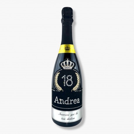 Bottiglia personalizzata in Swarovski con dedica 