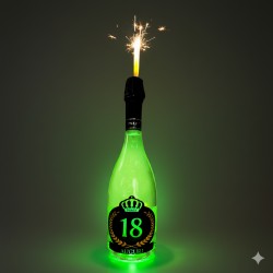 Bottiglia LUMINOSA personalizzata per Compleanno 18 anni 0,75L